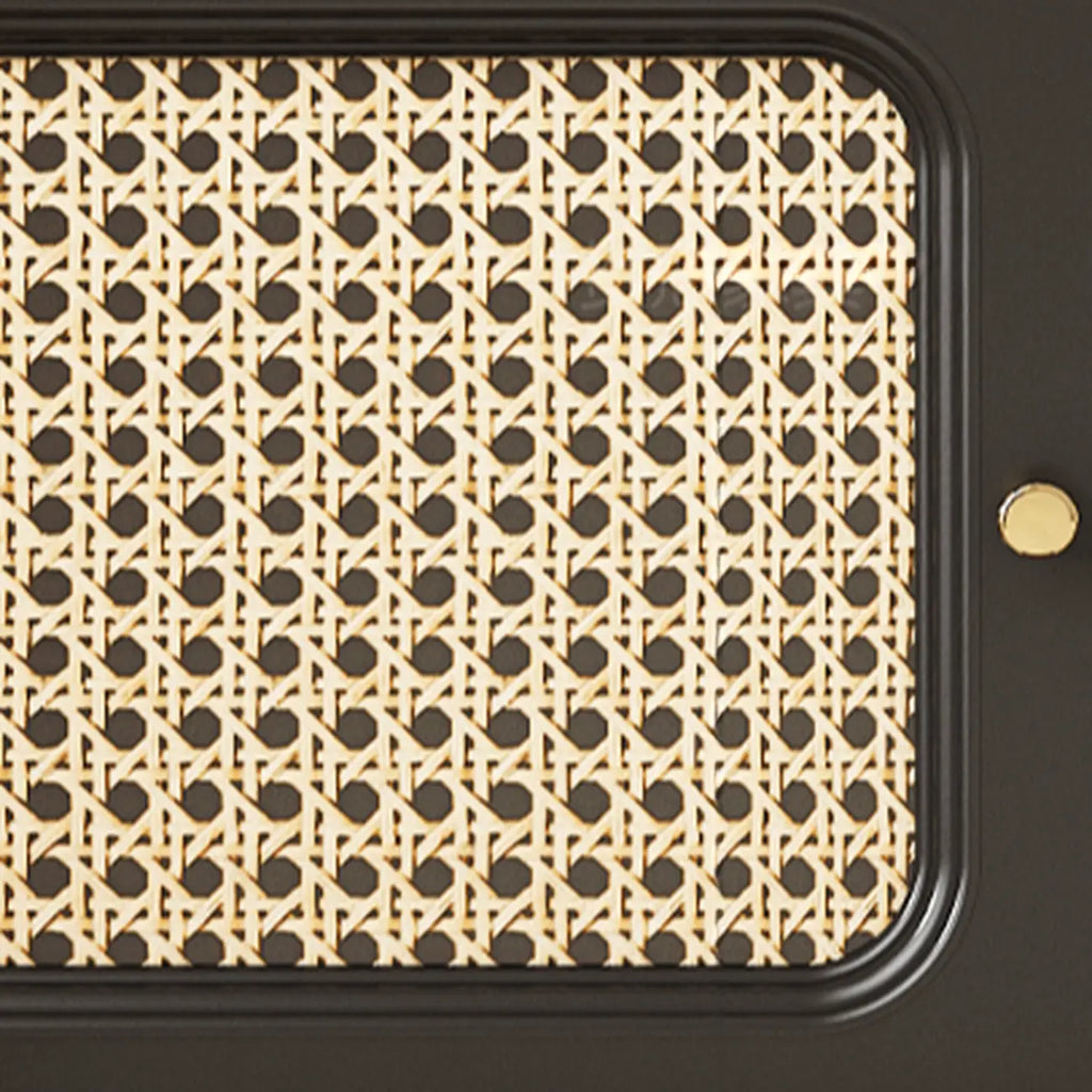 Meuble TV de style moderne du milieu du siècle en bois d'encre avec rangement