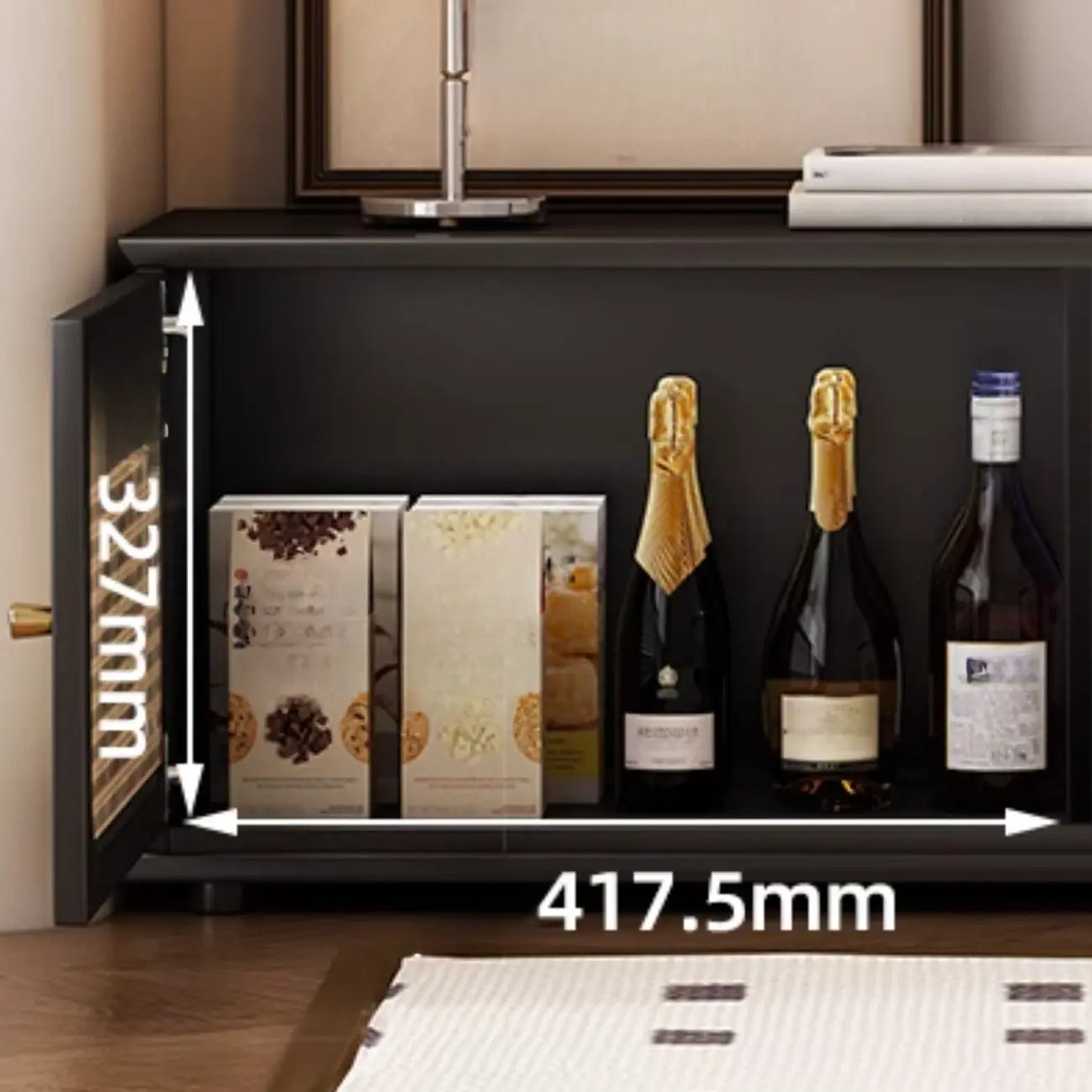 Meuble TV de style moderne du milieu du siècle en bois d'encre avec rangement