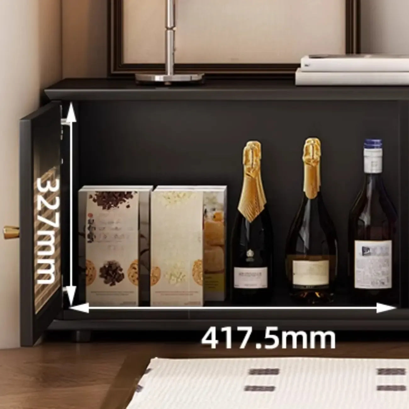 Meuble TV de style moderne du milieu du siècle en bois d'encre avec rangement