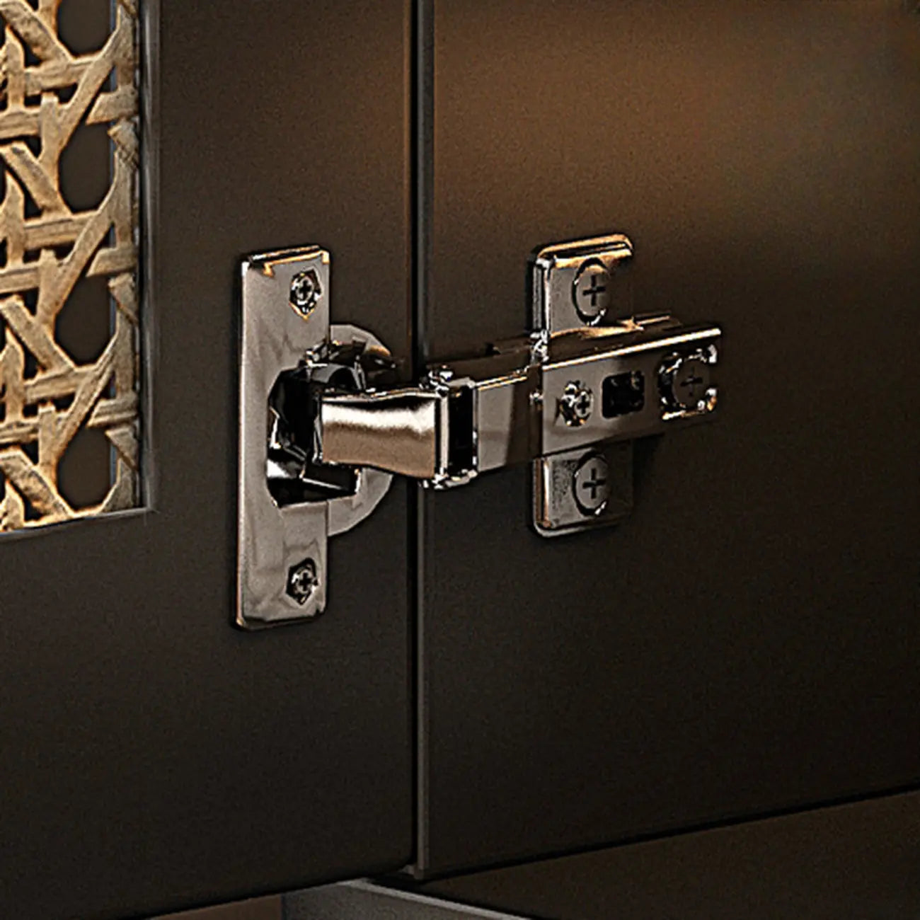 Meuble TV de style moderne du milieu du siècle en bois d'encre avec rangement