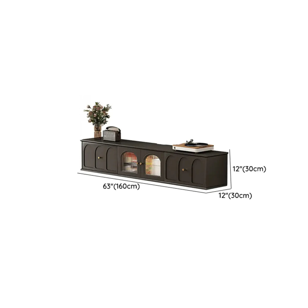 Meuble TV de style moderne du milieu du siècle en bois d'encre avec rangement