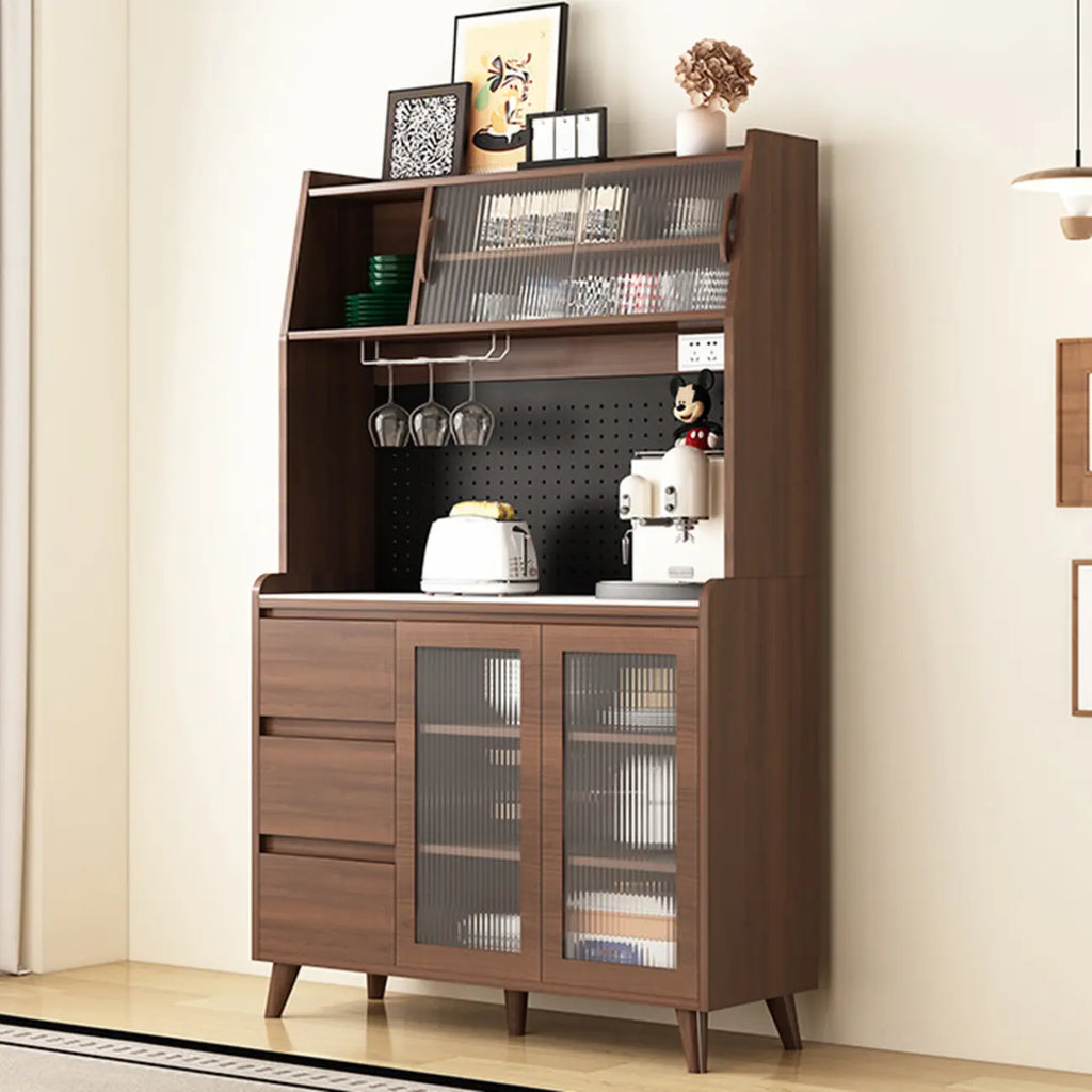 Buffet de cuisine en bois brun avec tiroir