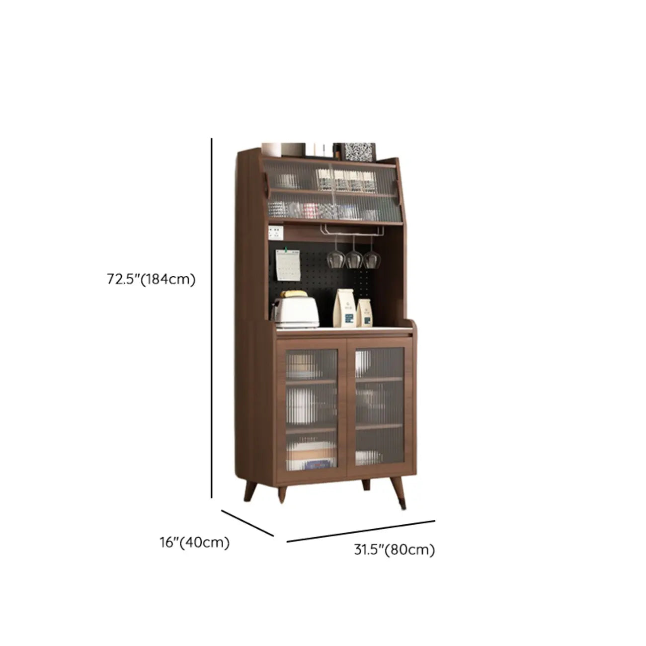 Buffet de cuisine en bois brun avec tiroir