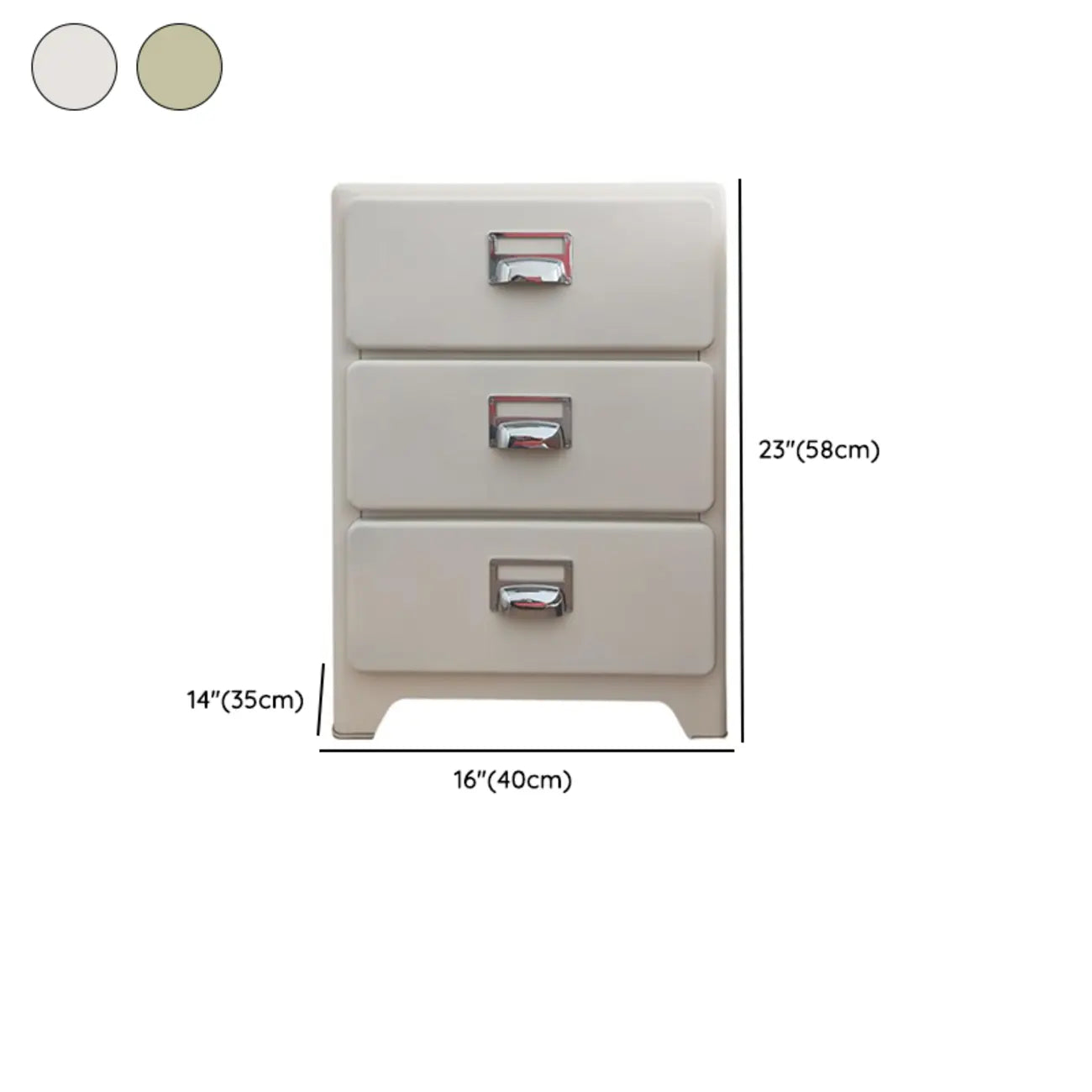 Table de chevet scandinave en bois à 3 tiroirs avec pieds