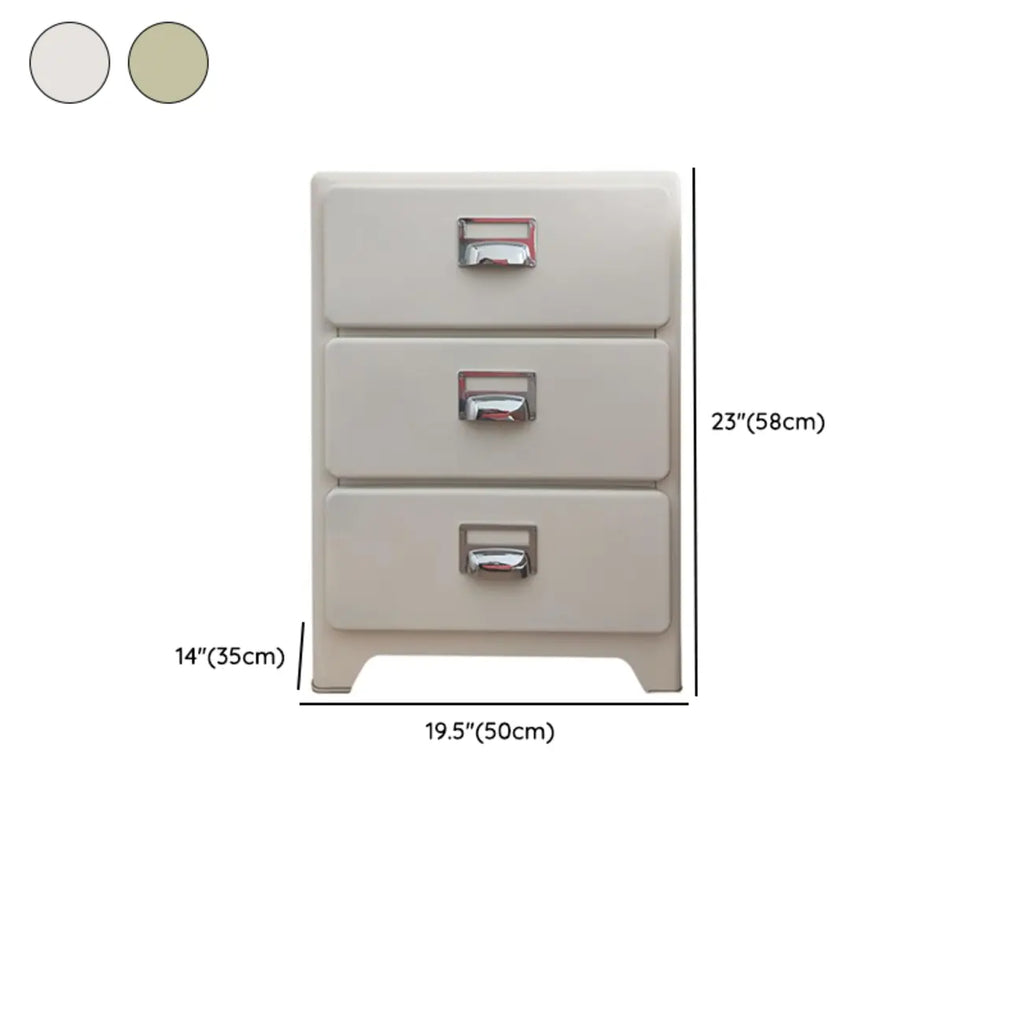 Table de chevet scandinave en bois à 3 tiroirs avec pieds