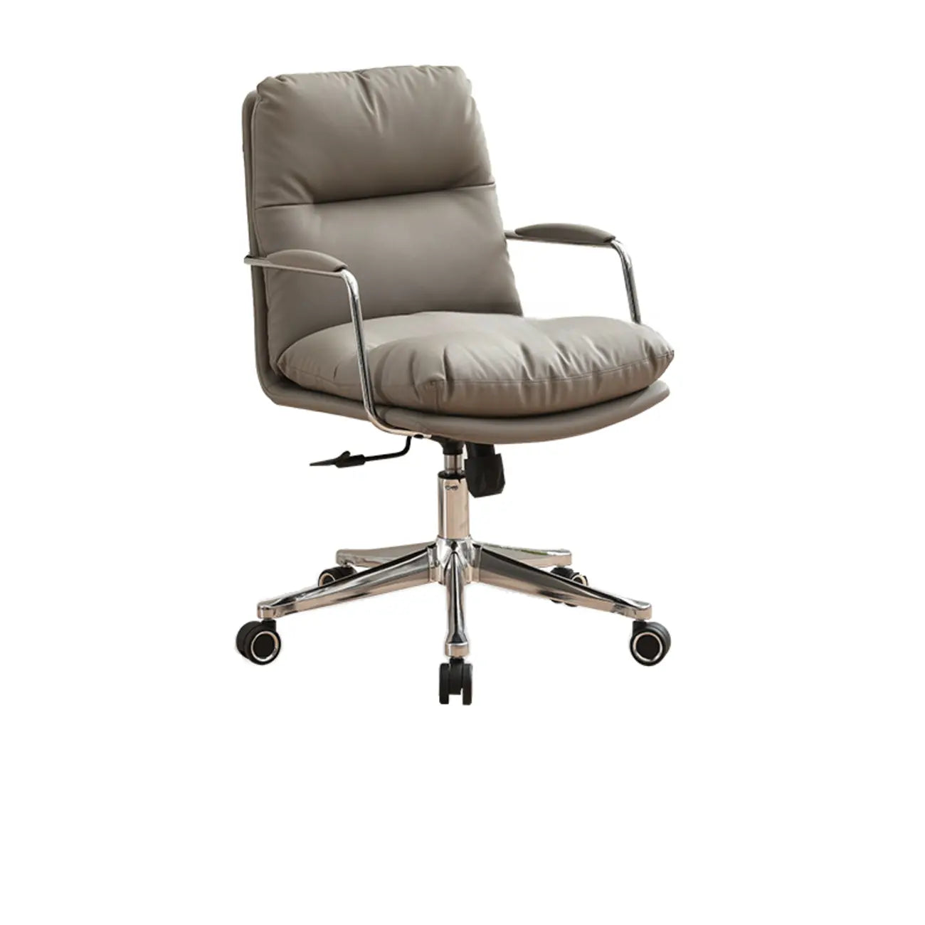 Fauteuil de bureau pivotant ergonomique moderne en cuir à dossier mi-haut