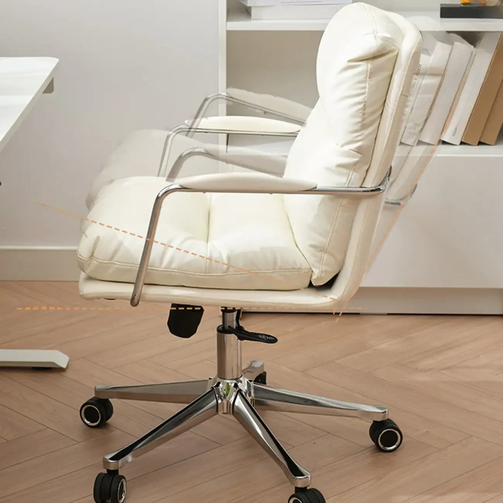 Fauteuil de bureau pivotant ergonomique moderne en cuir à dossier mi-haut
