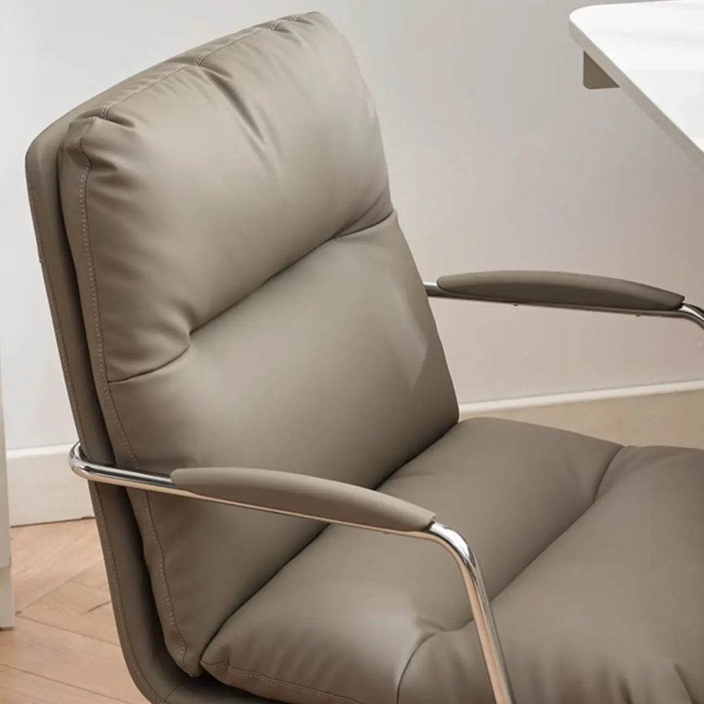 Fauteuil de bureau pivotant ergonomique moderne en cuir à dossier mi-haut