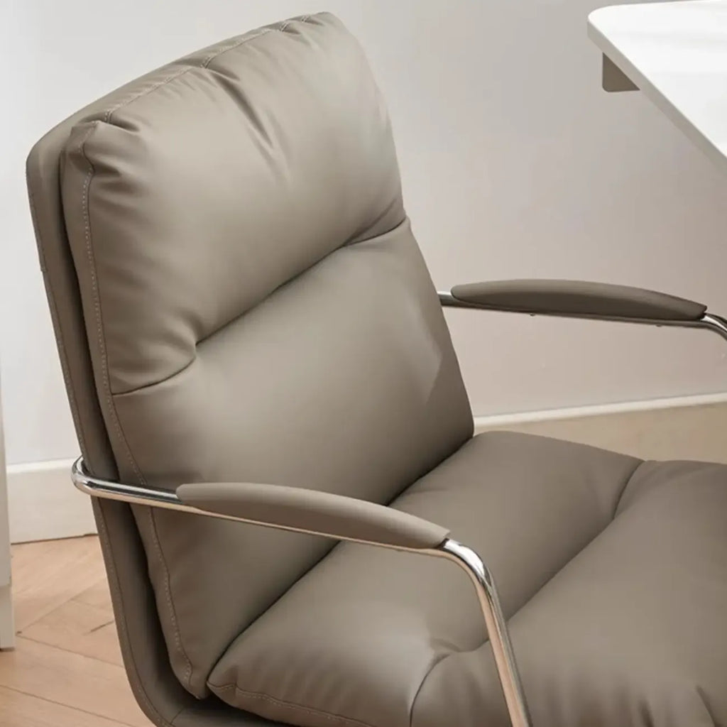 Fauteuil de bureau pivotant ergonomique moderne en cuir à dossier mi-haut