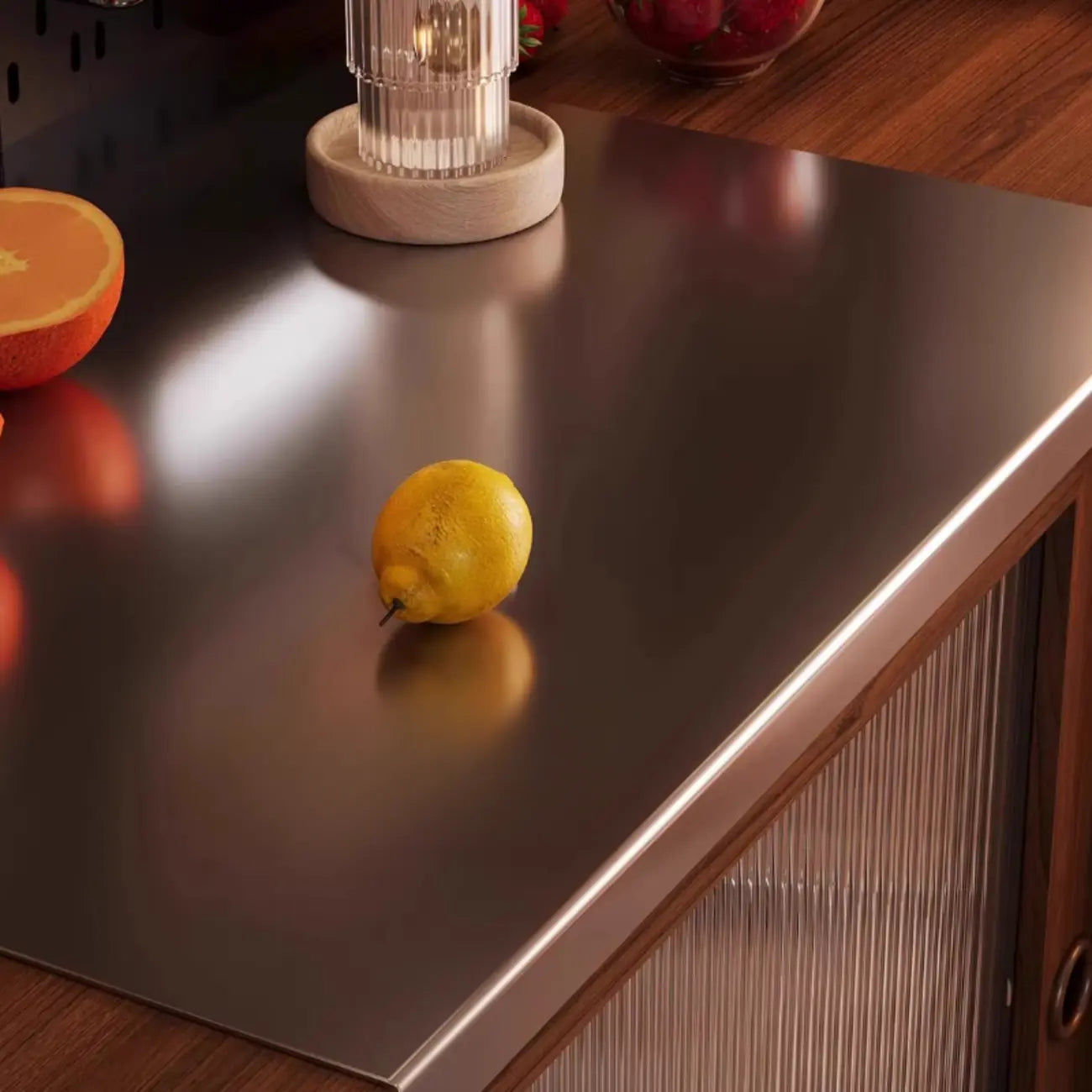 Buffet moderne en chêne avec portes coulissantes