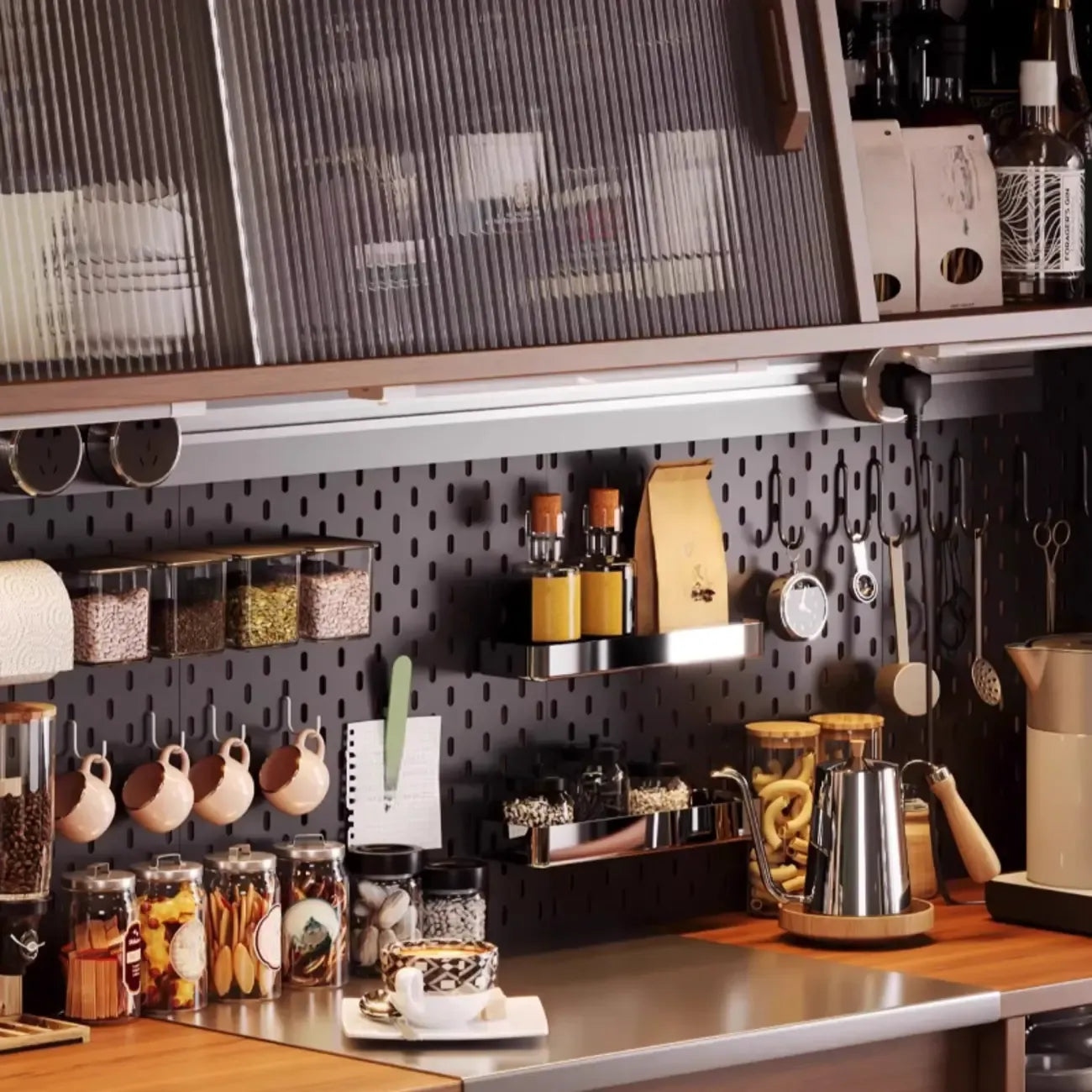 Buffet moderne en chêne avec portes coulissantes