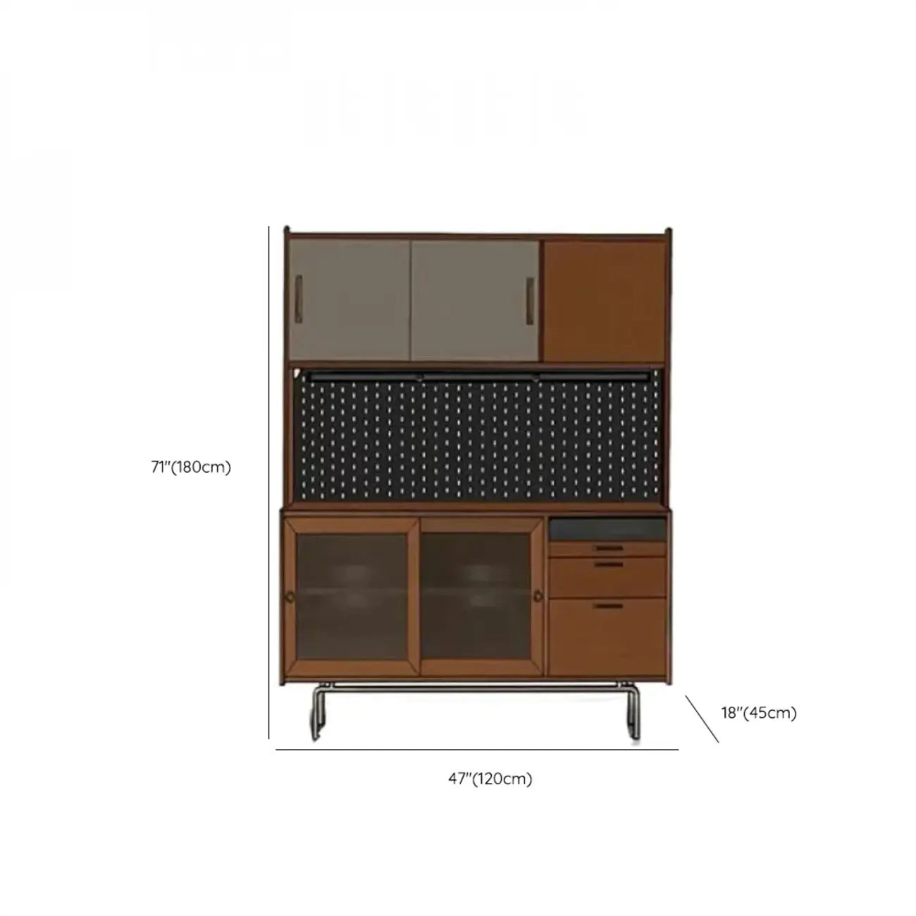 Buffet moderne en chêne avec portes coulissantes