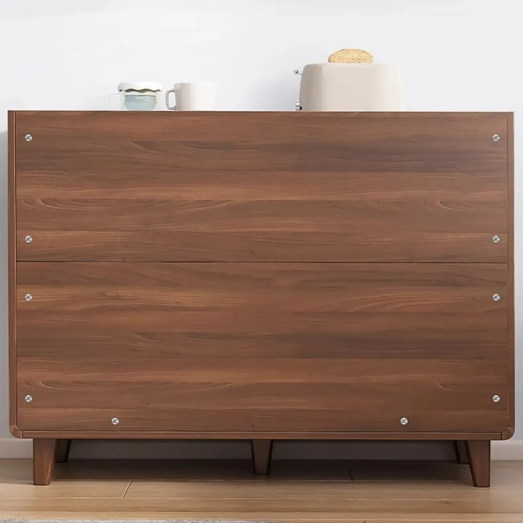 Buffet moderne en bois avec plateau en pierre et rangements