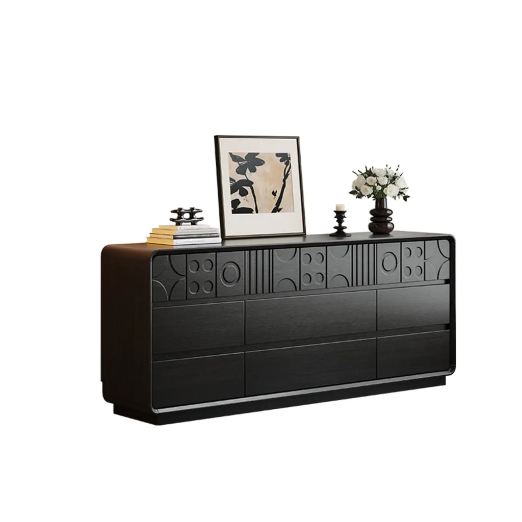 Buffet moderne en bois de noyer avec tiroirs de rangement