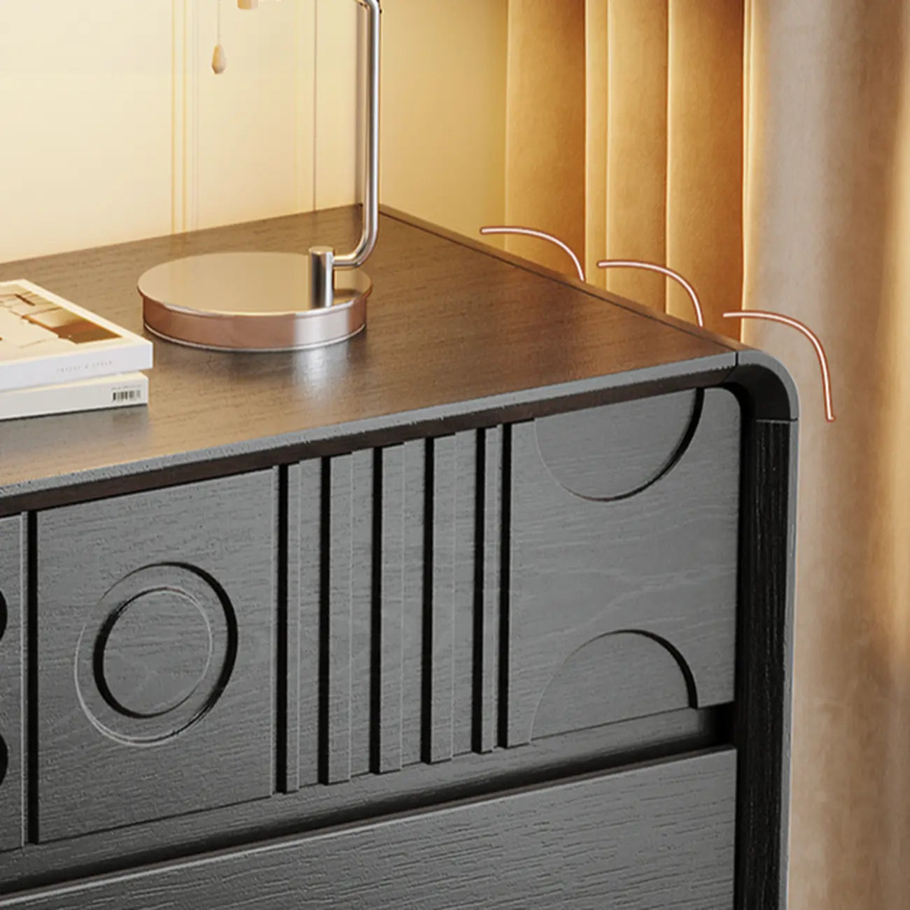 Buffet moderne en bois de noyer avec tiroirs de rangement