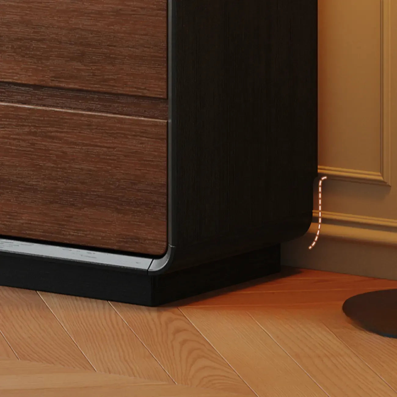 Buffet moderne en bois de noyer avec tiroirs de rangement