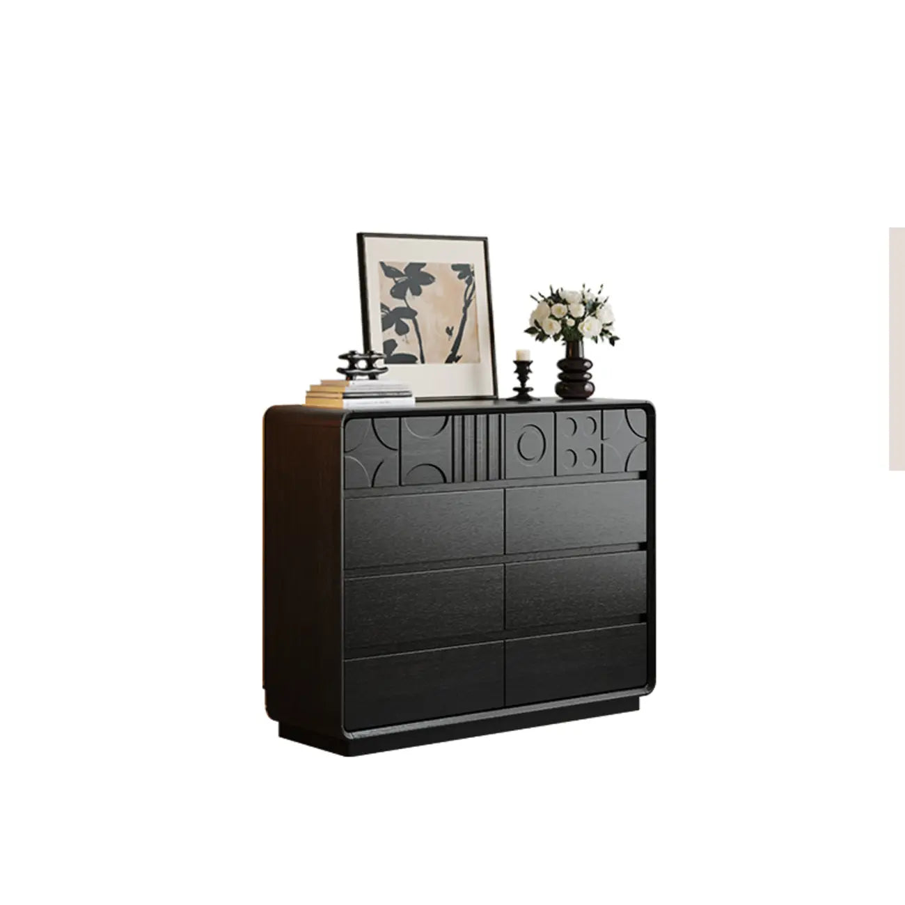 Buffet moderne en bois de noyer avec tiroirs de rangement