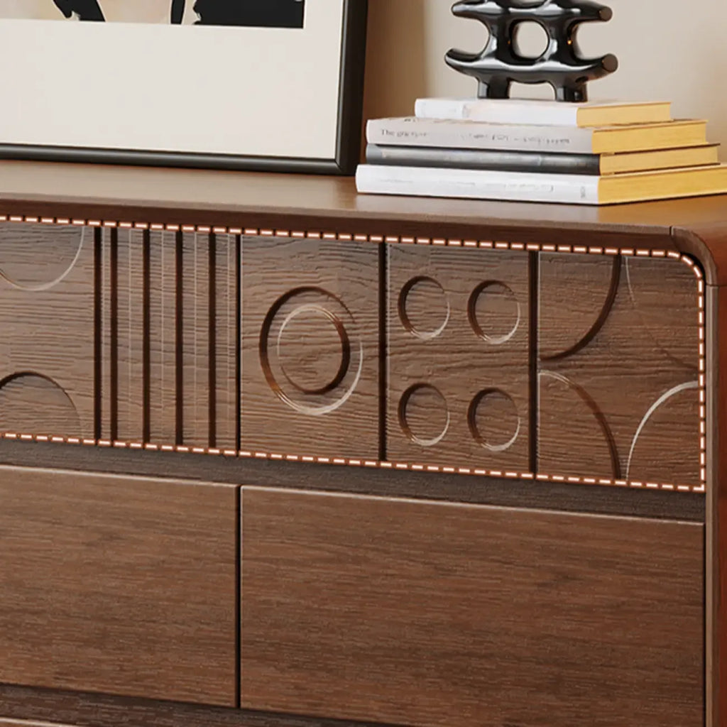 Buffet moderne en bois de noyer avec tiroirs de rangement