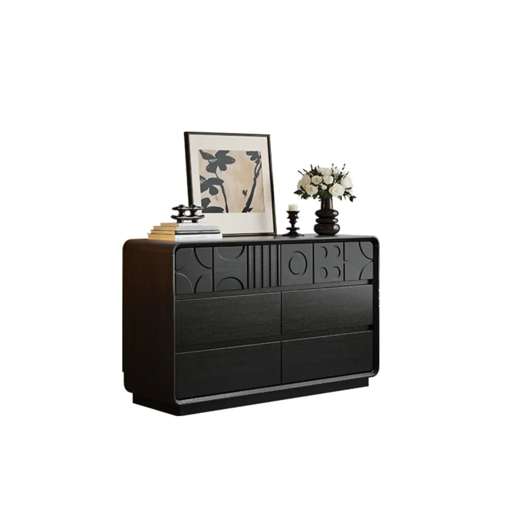 Buffet moderne en bois de noyer avec tiroirs de rangement