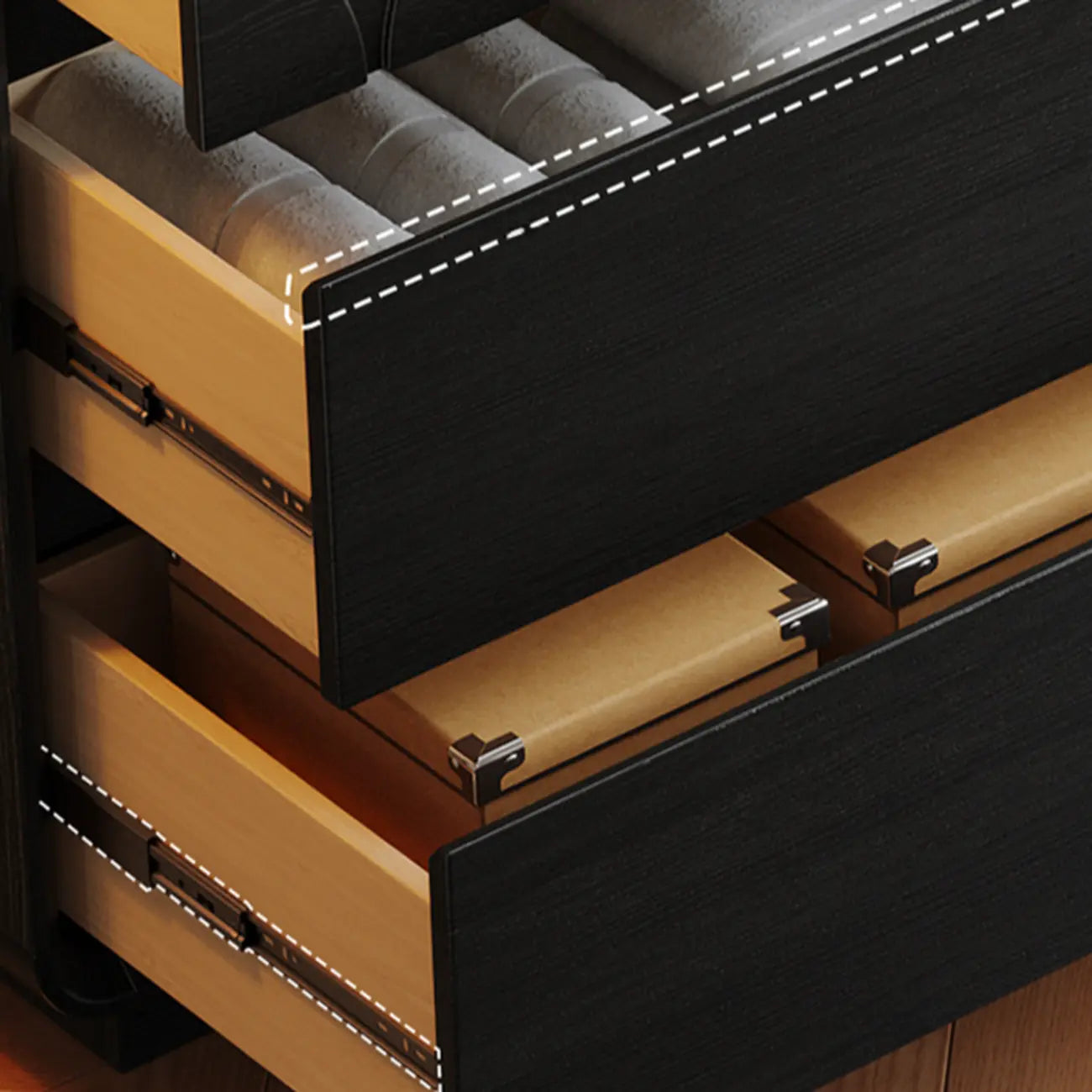 Buffet moderne en bois de noyer avec tiroirs de rangement