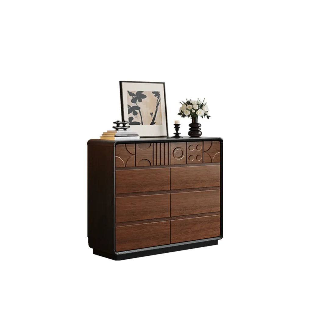 Buffet moderne en bois de noyer avec tiroirs de rangement