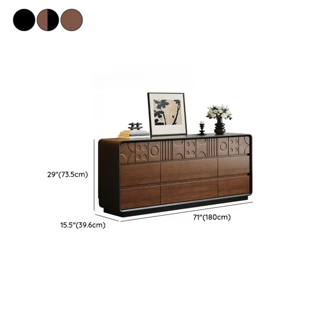 Buffet moderne en bois de noyer avec tiroirs de rangement