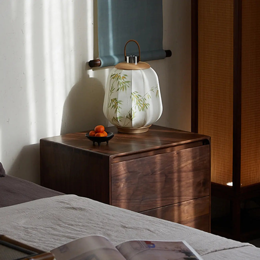 Table de chevet compacte et moderne en bois avec tiroir