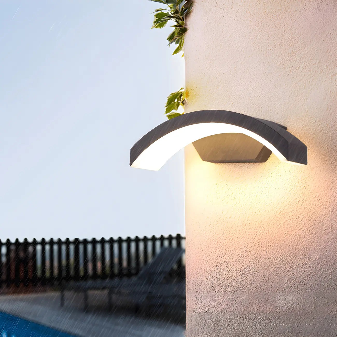 Applique murale LED rectangulaire moderne en métal noir pour extérieur