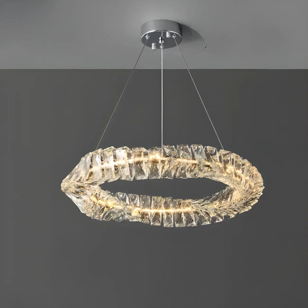 Lustre linéaire moderne en verre et cristal doré
