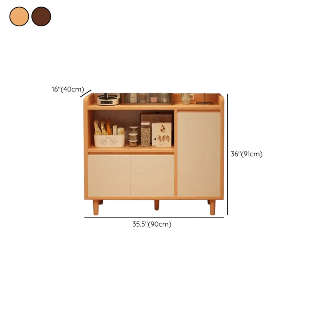 Buffet étroit et moderne en bois pour un rangement élégant