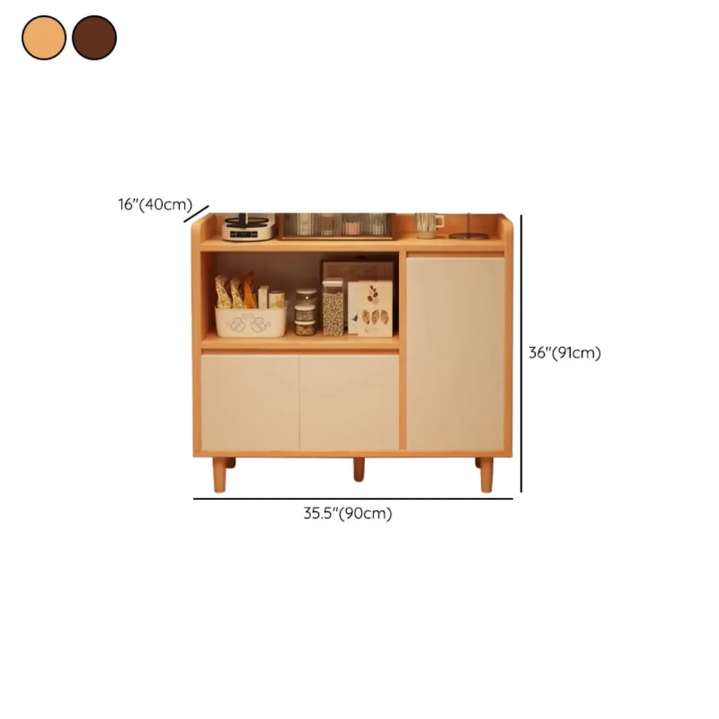 Buffet étroit et moderne en bois pour un rangement élégant