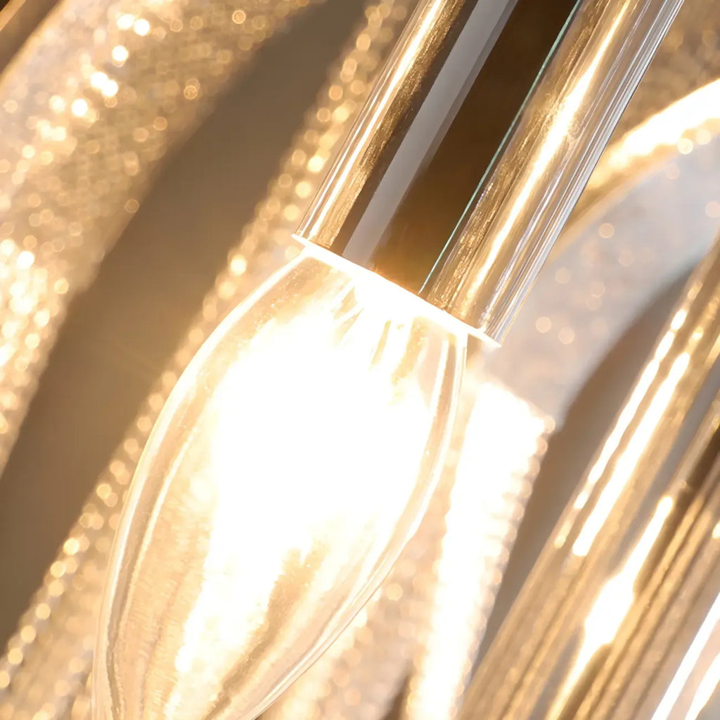 Lampe de table décorative contemporaine à chaîne argentée