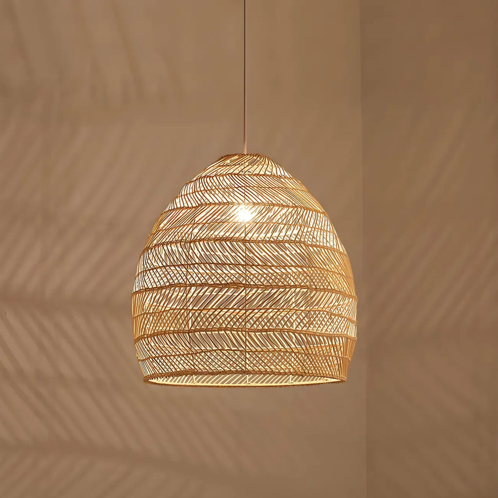 Suspension en rotin oriental pour salle à manger