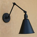 Applique murale conique à bras articulé en métal à 1 lumière