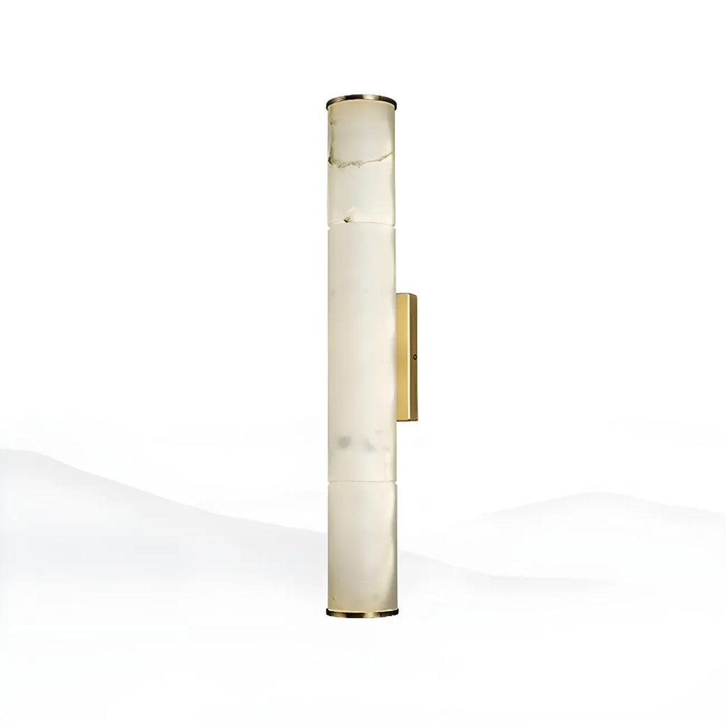 Applique murale LED cylindrique moderne en pierre à intensité variable pour chambre
