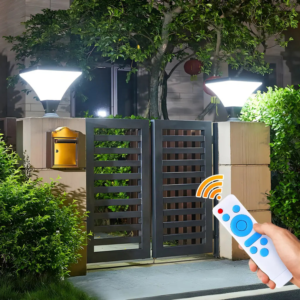 Lampes solaires pyramidales d'extérieur télécommandées