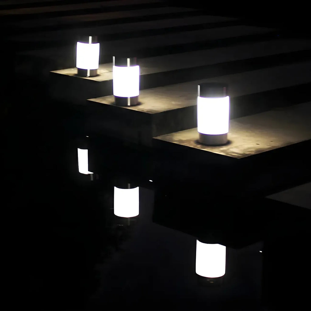 Éclairage paysager étanche à LED cylindrique en acier inoxydable