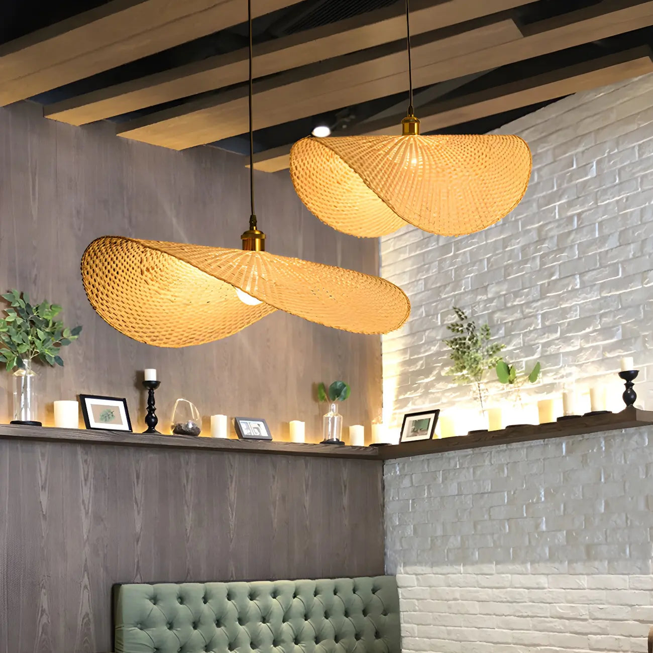 Suspension orientale en bambou pour intérieur