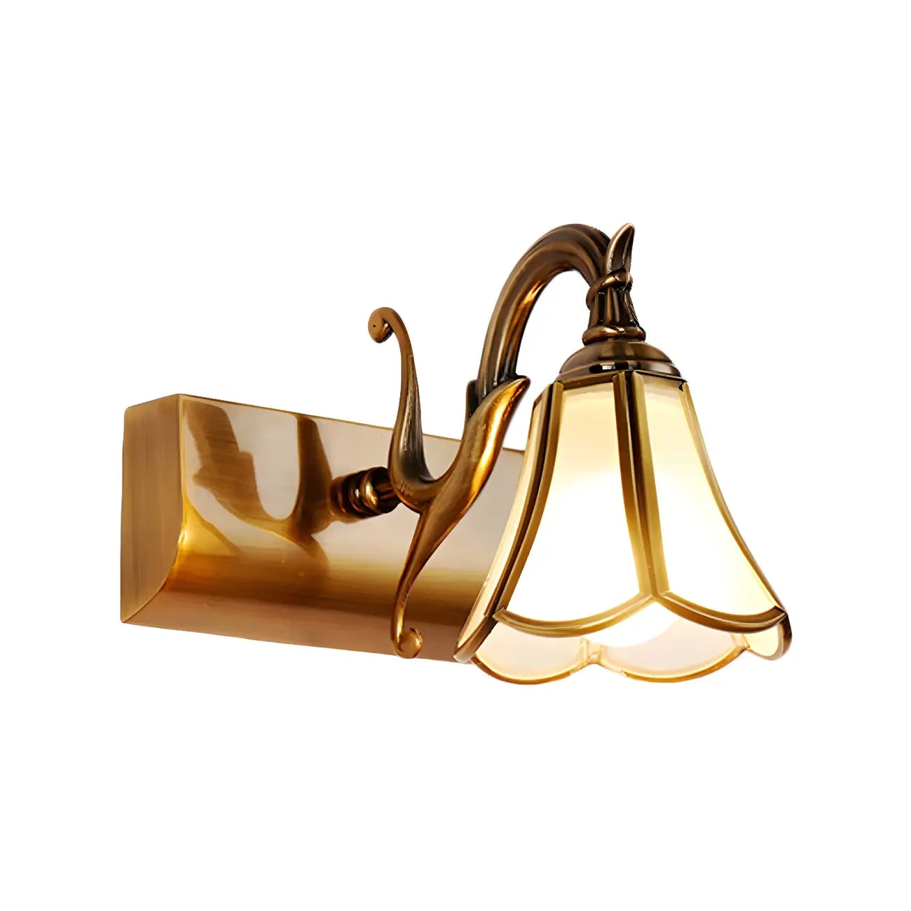 Applique murale traditionnelle en laiton en forme de fleur pour salle de bain