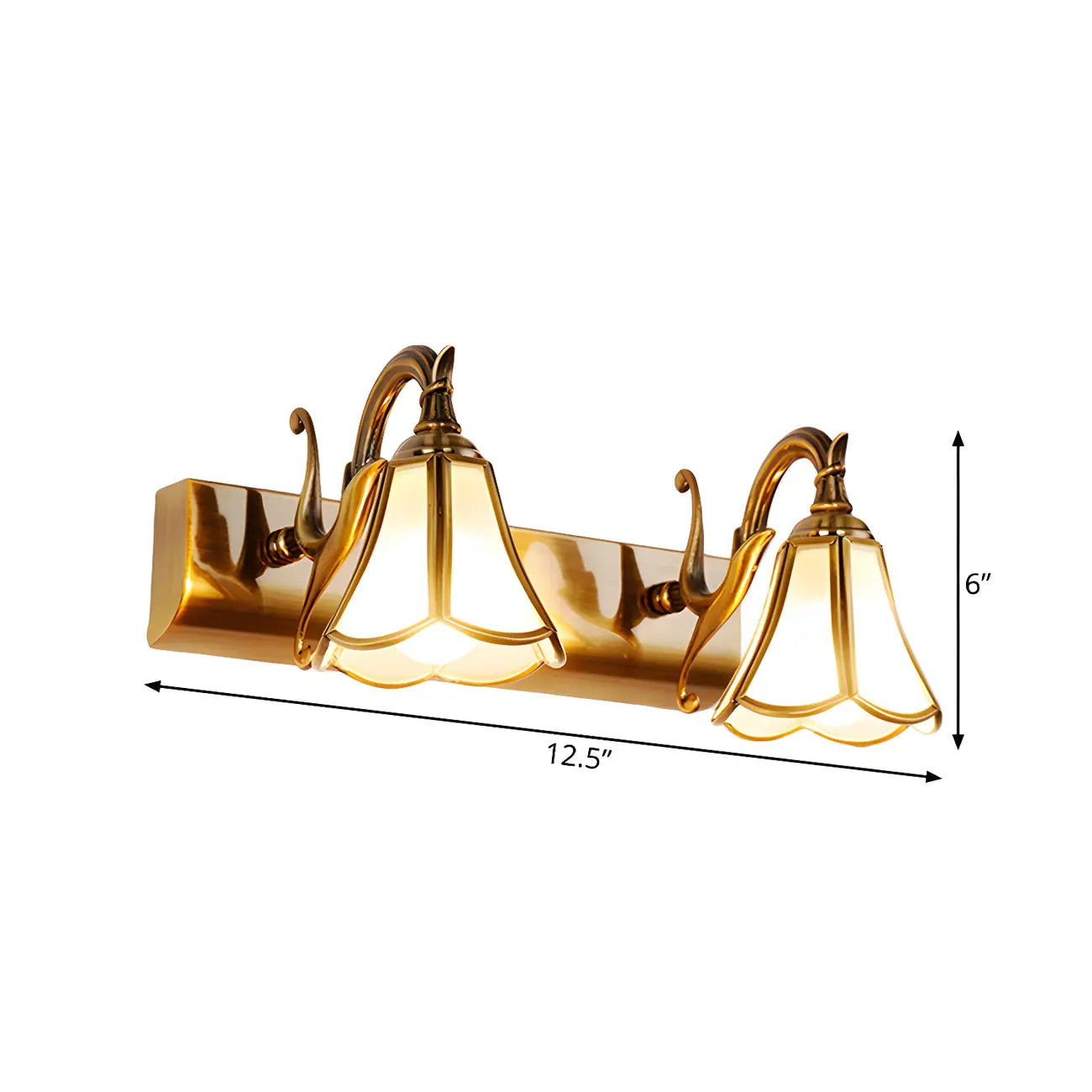 Applique murale traditionnelle en laiton en forme de fleur pour salle de bain