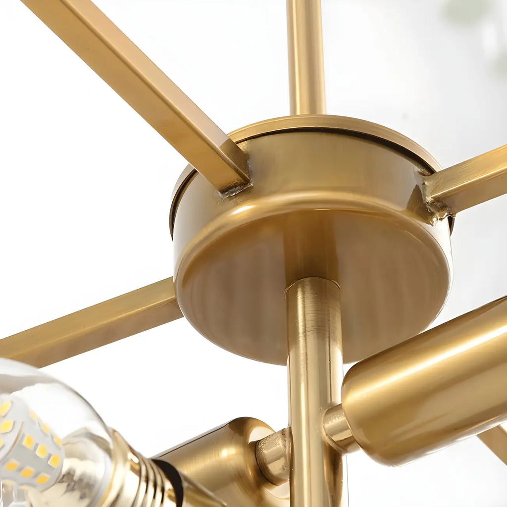 Suspension ovale moderne en laiton et cristal pour îlot de cuisine