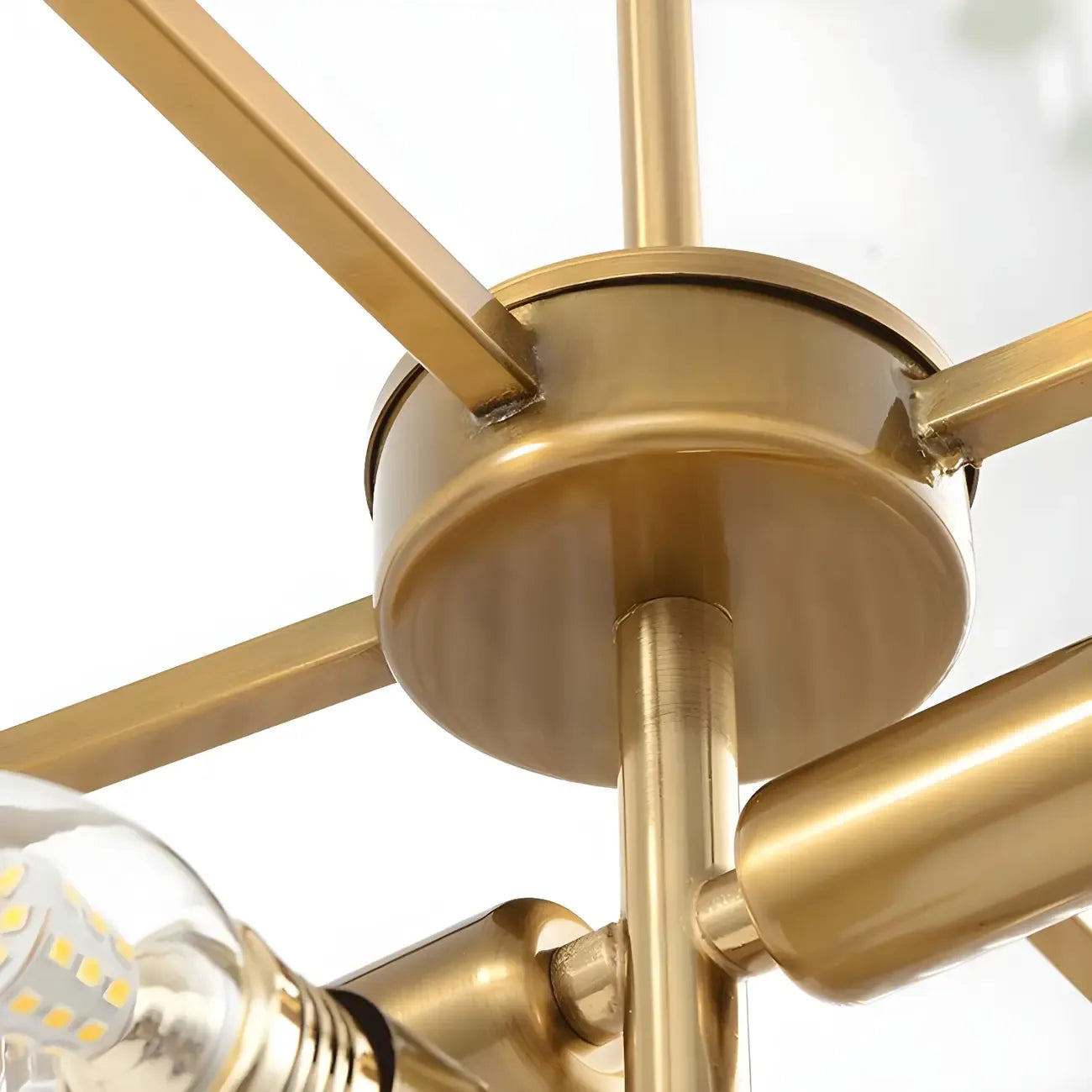 Suspension ovale moderne en laiton et cristal pour îlot de cuisine