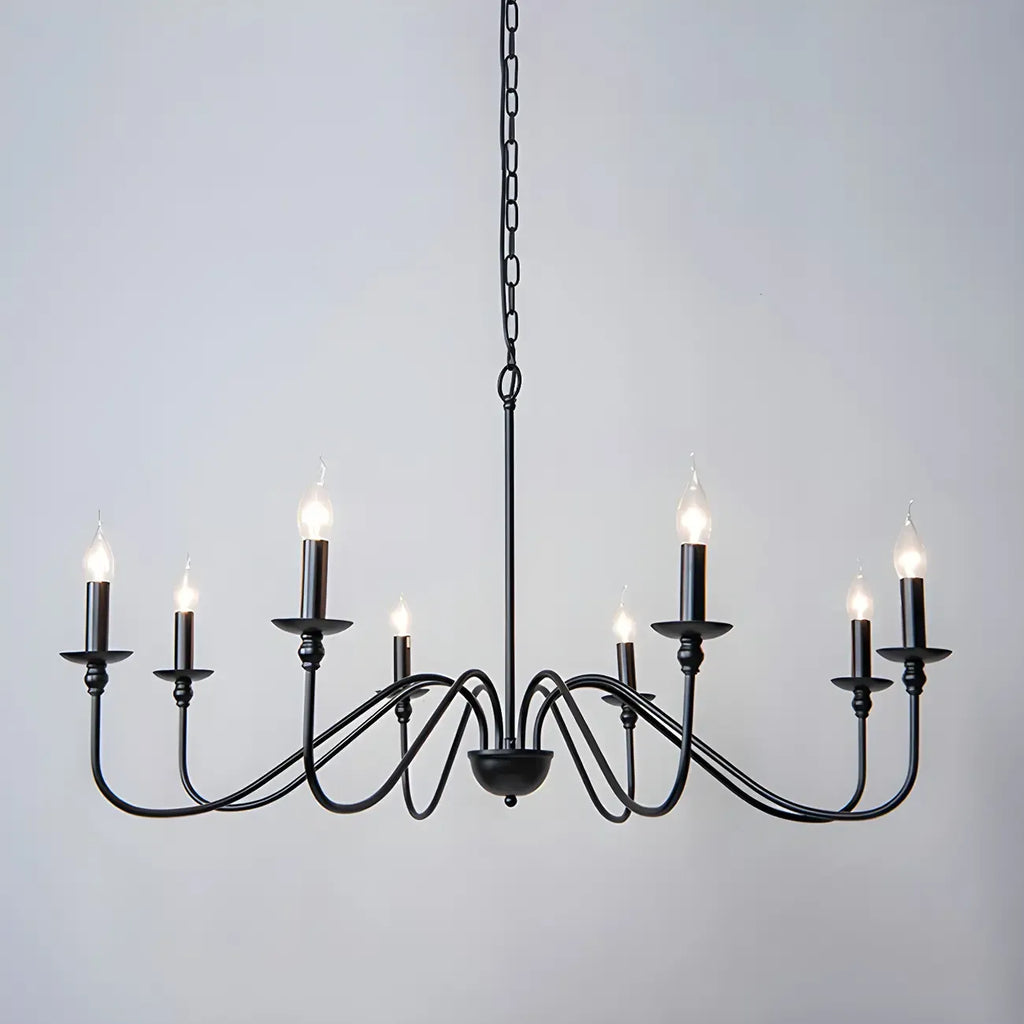 Lustre candélabre classique vintage en métal doré