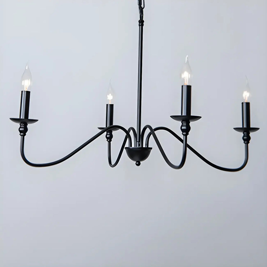 Lustre candélabre classique vintage en métal doré