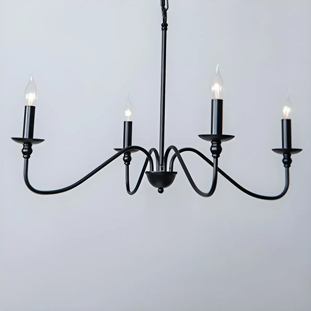 Lustre candélabre classique vintage en métal doré