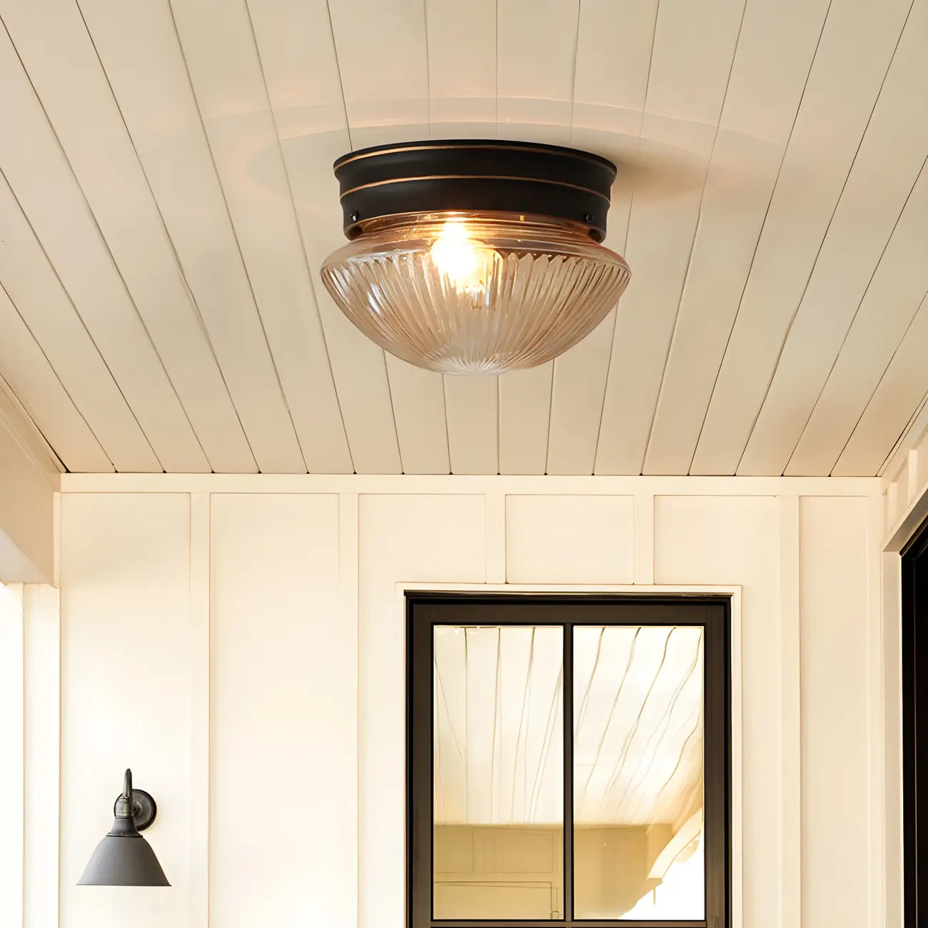 Plafonnier LED encastré en verre ambré bronze classique