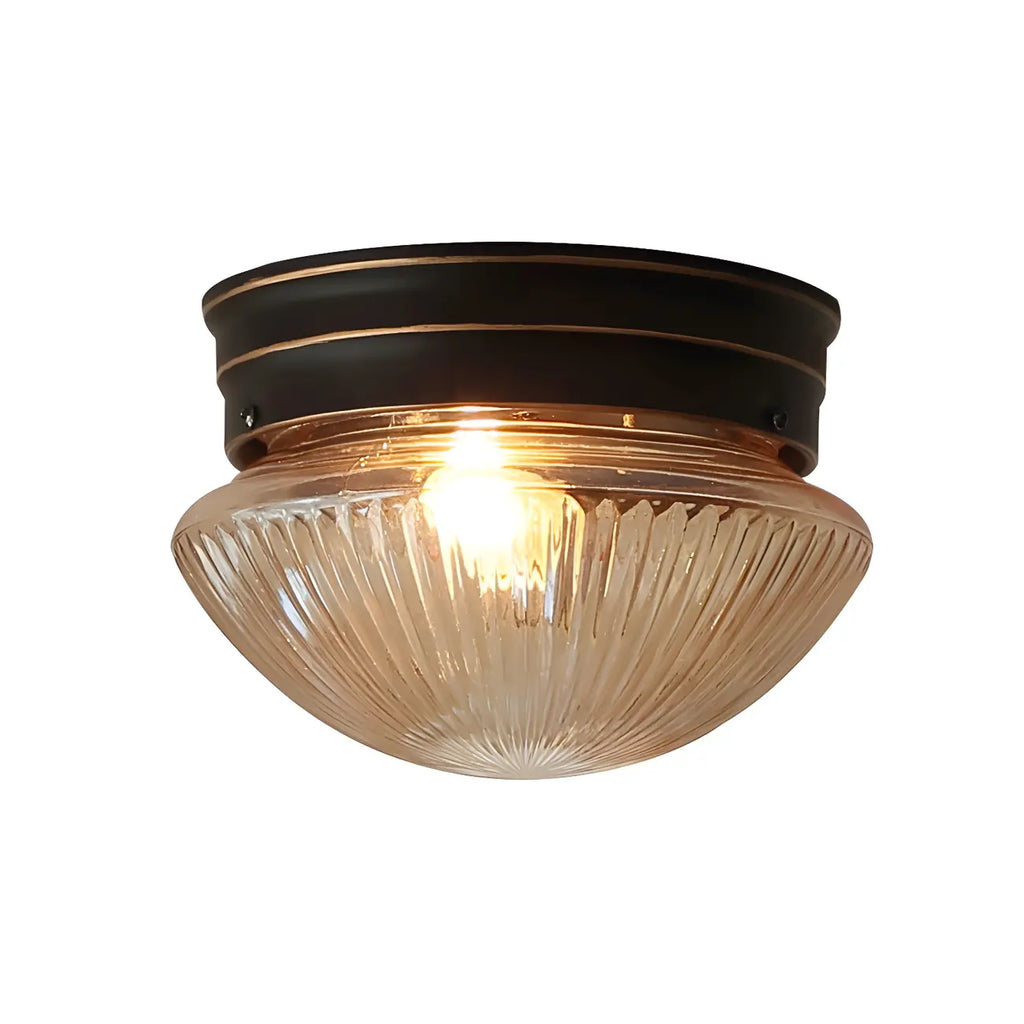Plafonnier LED encastré en verre ambré bronze classique