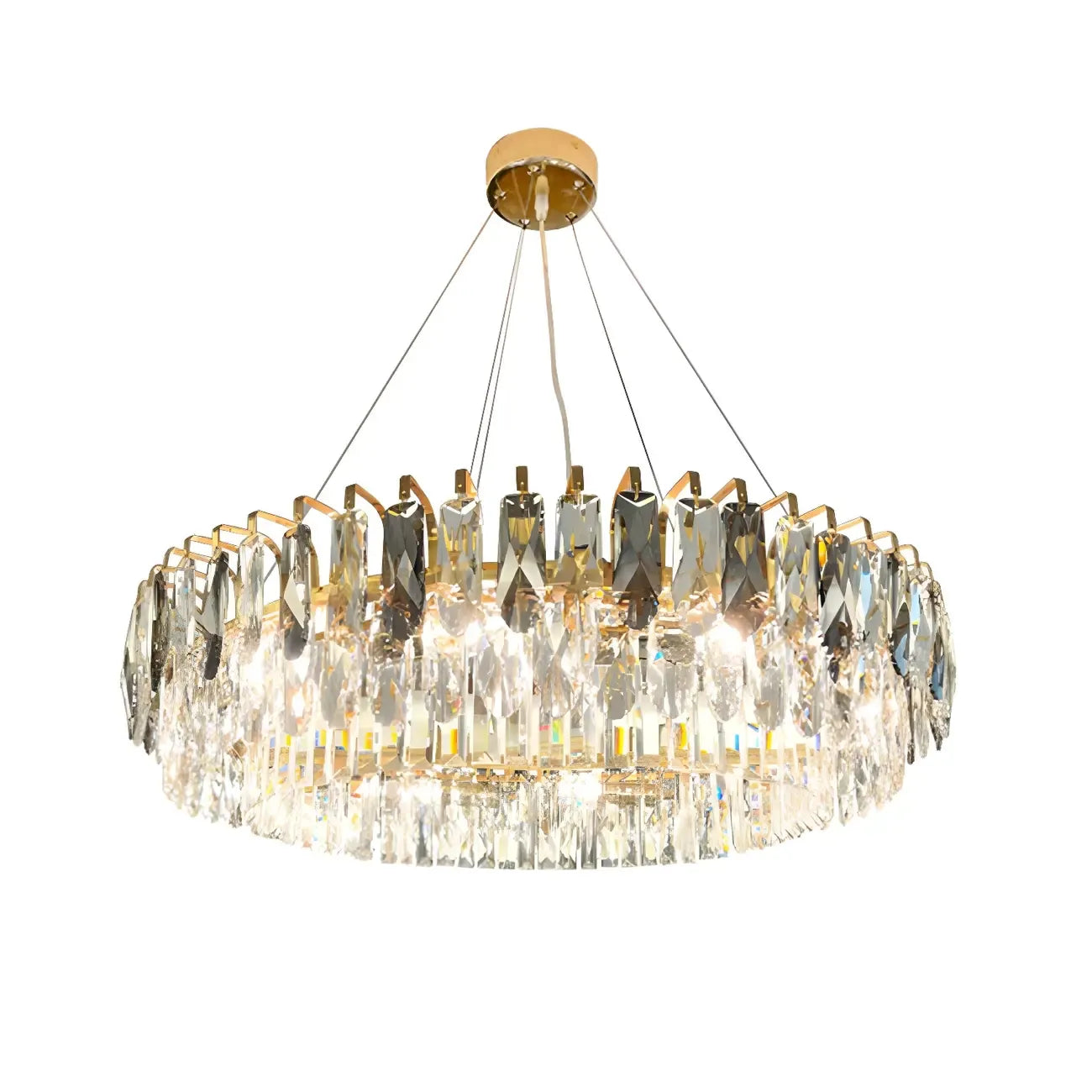 Lustre ovale moderne et élégant en cristal clair