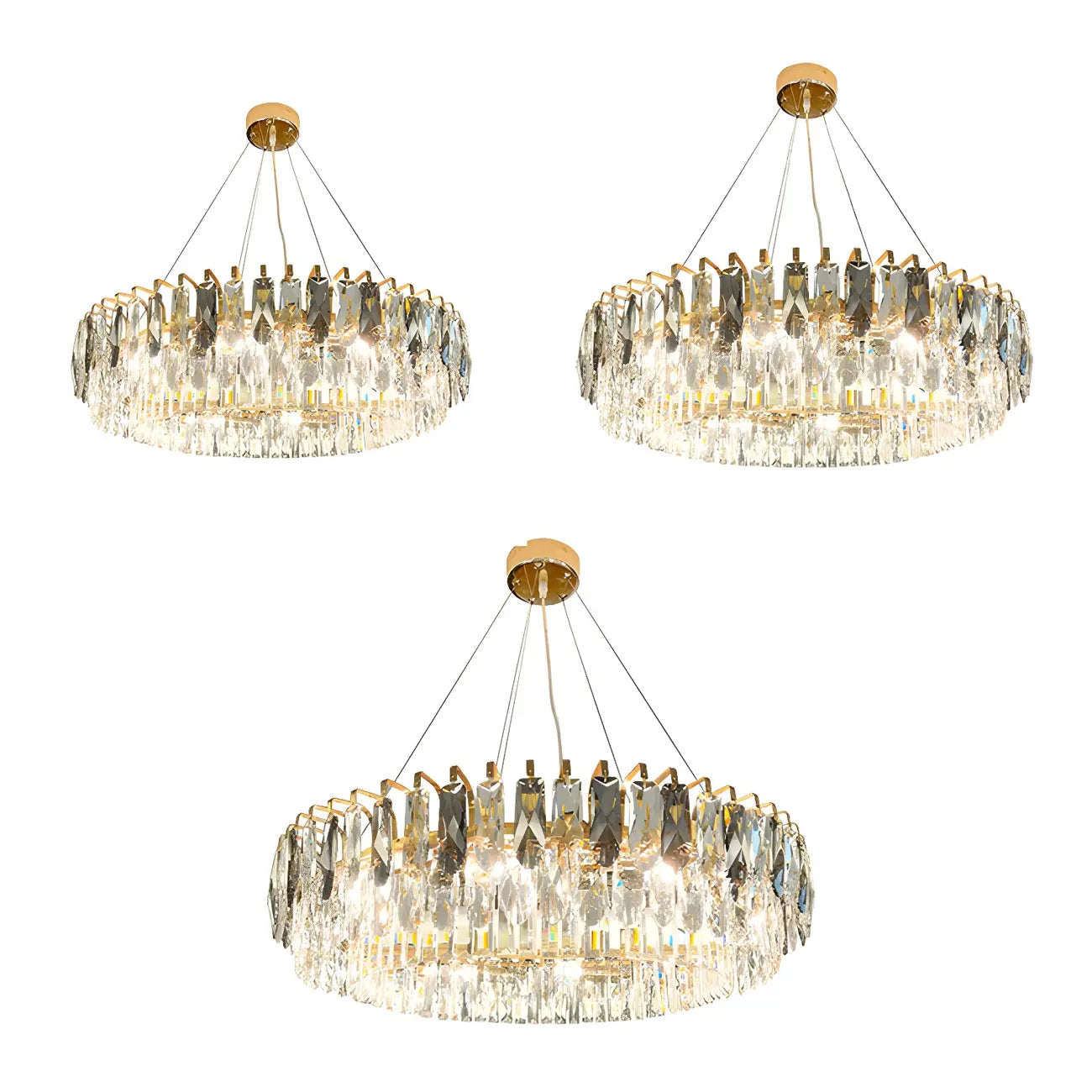 Lustre ovale moderne et élégant en cristal clair