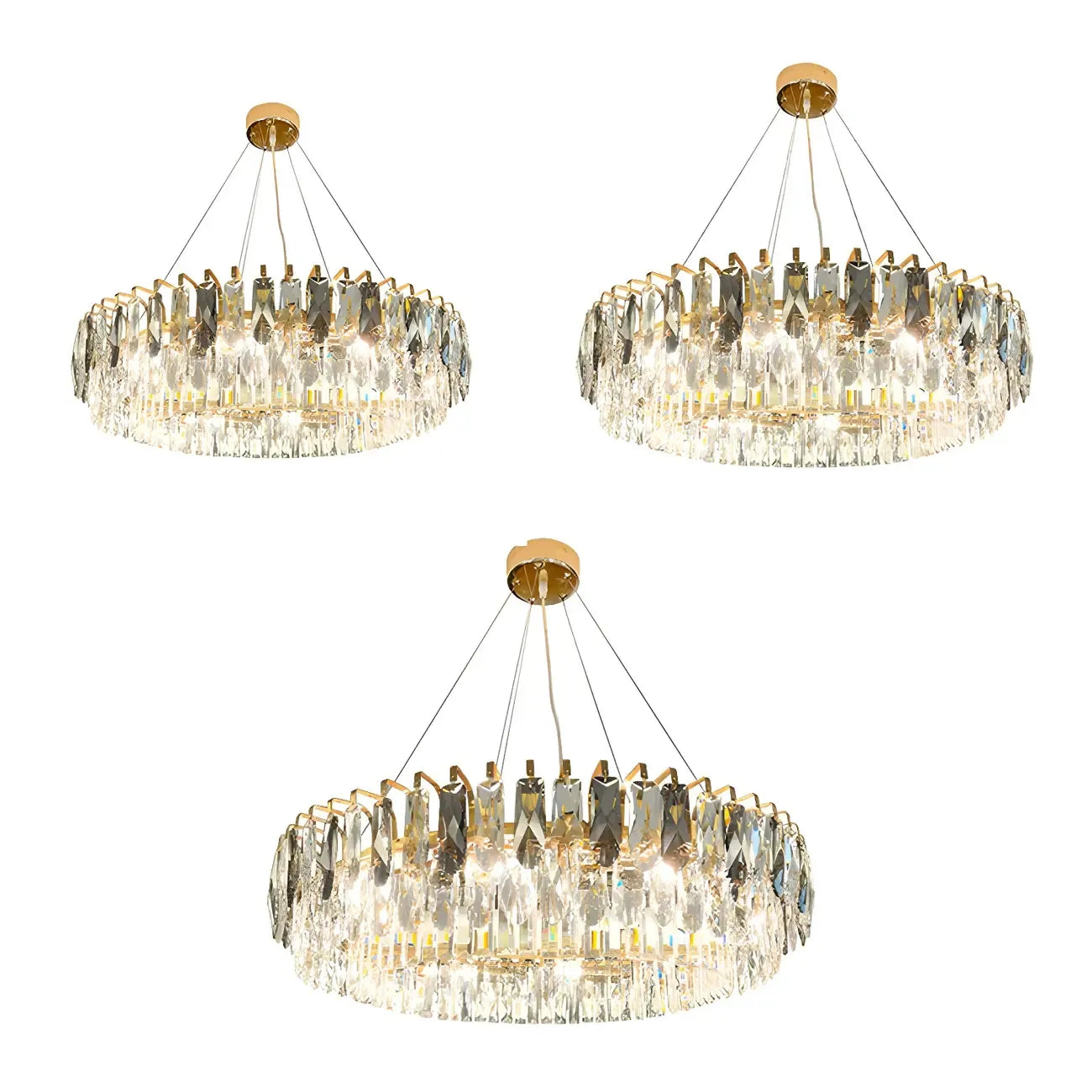 Lustre ovale moderne et élégant en cristal clair